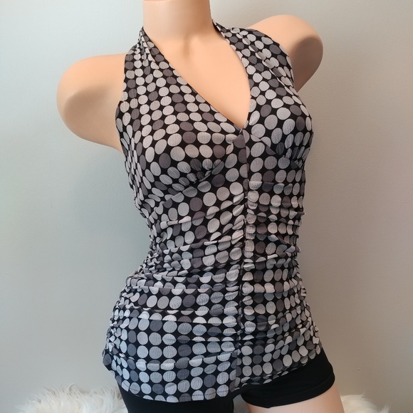 Express Tops - Express Silk Halter Style Ruched Tank Top 6